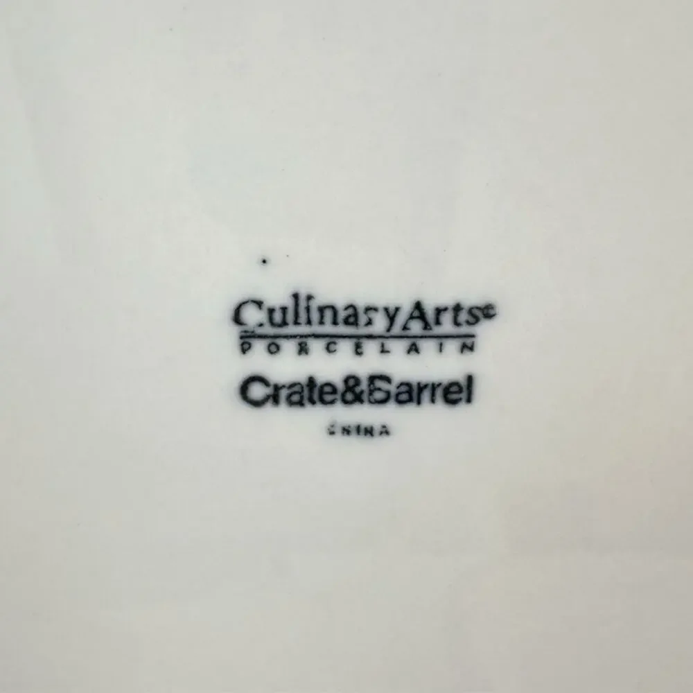 Crate and Barrel Cafeware II Salad Plate White Porcelain 8 1/4